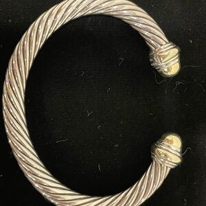 David Yurman Silver and Gold Cable Bracelet